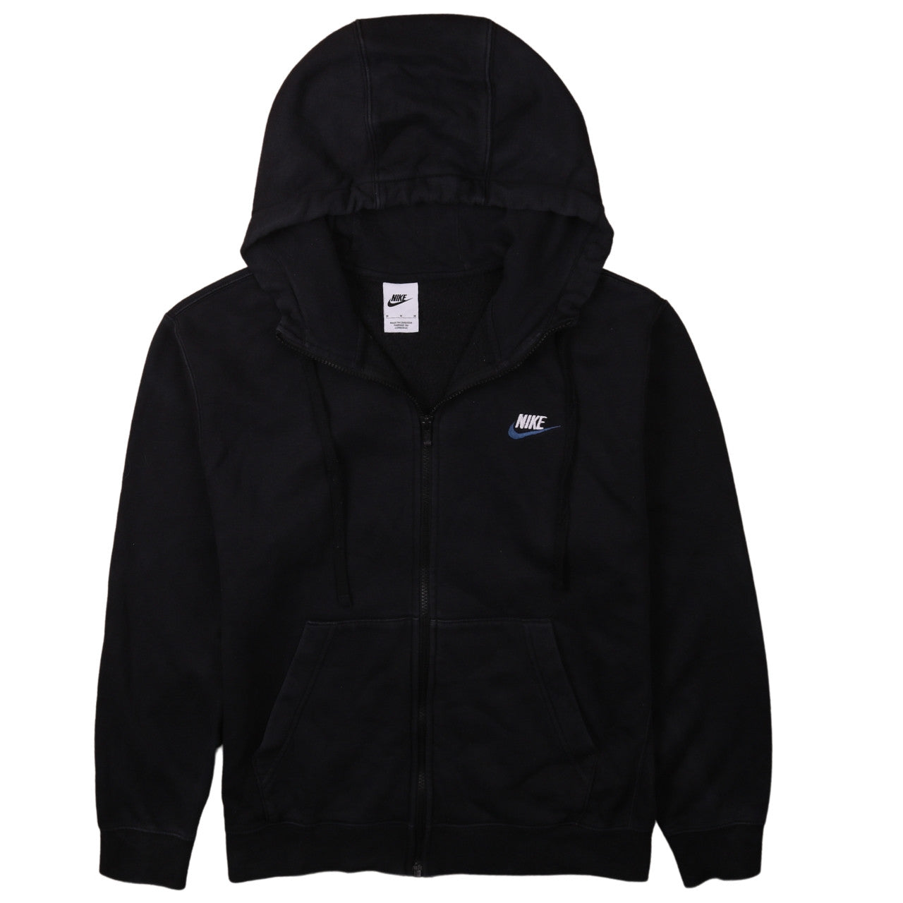 Nike Men's Black Full Zip Hoodie Medium Sportswear Fleece