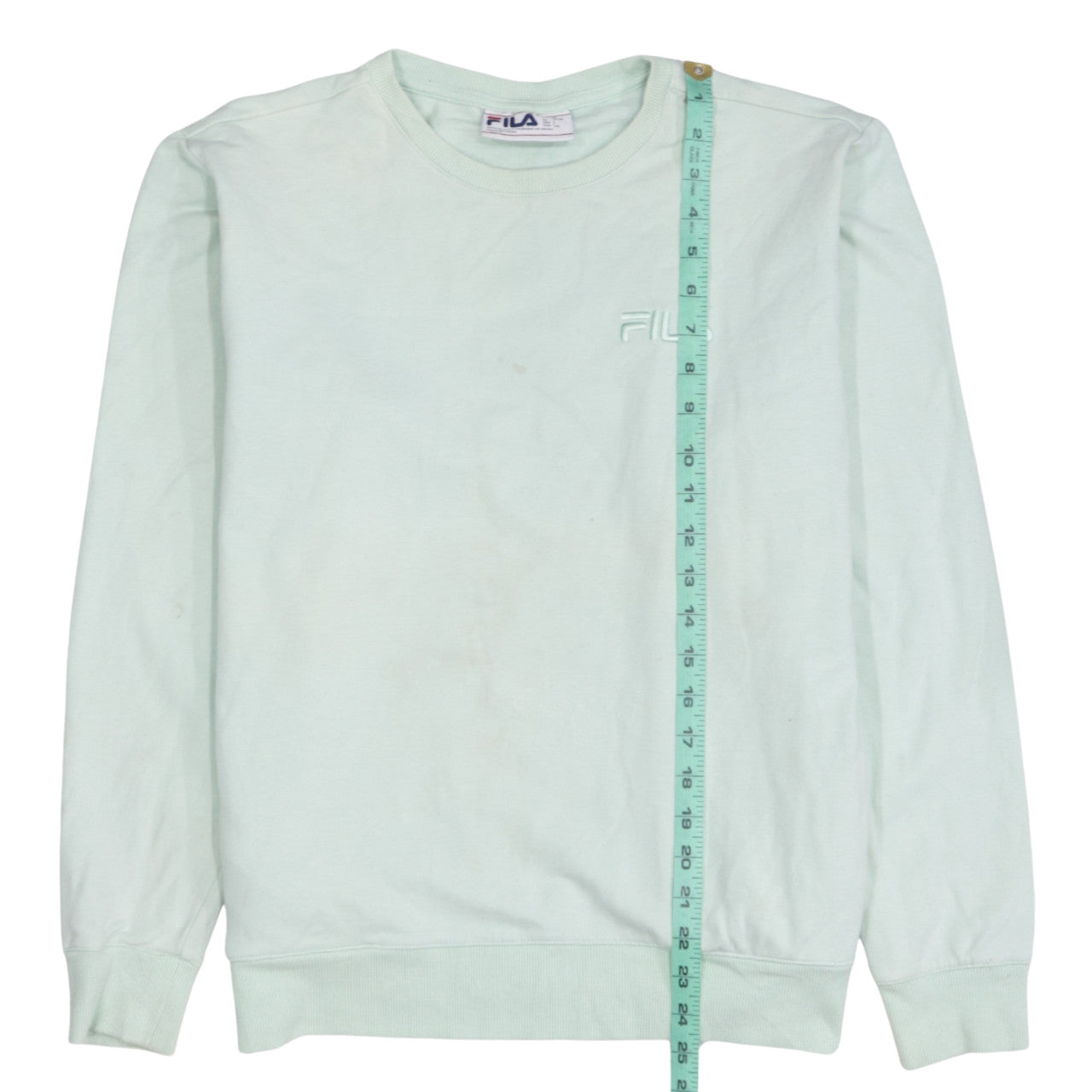 FILA Women's Mint Green Crew Neck Sweatshirt Size L Cotton Casual