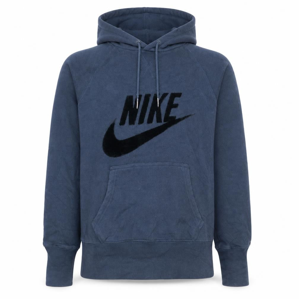 Nike Mens Blue Pullover Hoodie Small Fleece Logo Sportswear