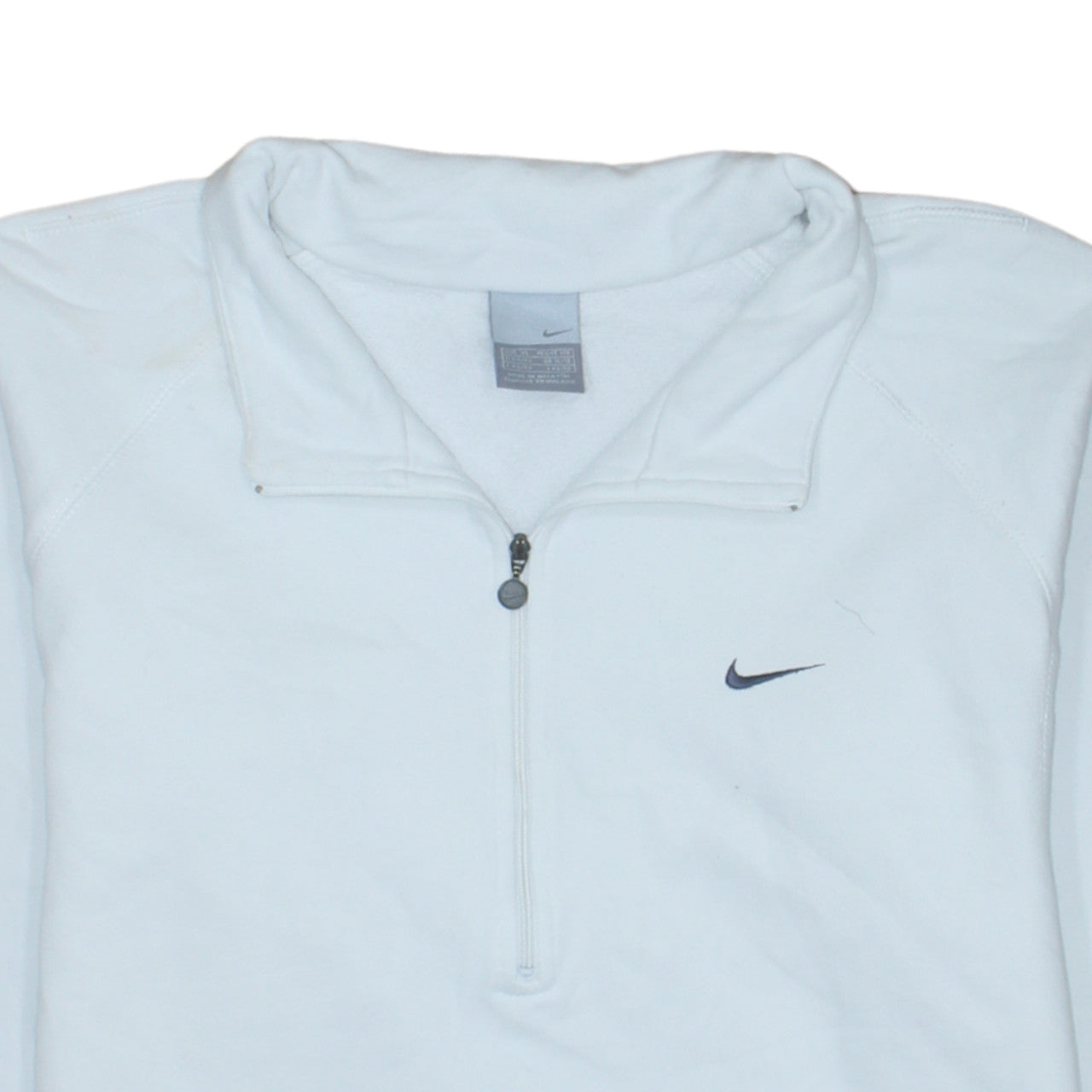 Nike Men's White XL 1/4 Zip Fleece Sweatshirt Lightweight Mock Neck