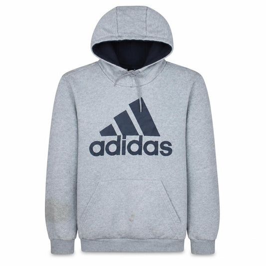 Adidas Mens Grey XL Pullover Hoodie Fleece Sports Sweatshirt
