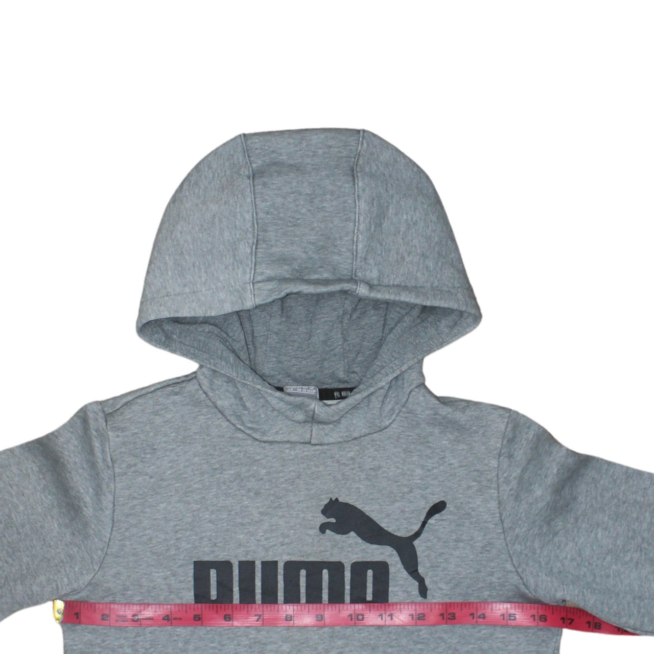 Puma Boys Grey Pullover Hoodie 11-12 Years Logo Graphic Sweatshirt