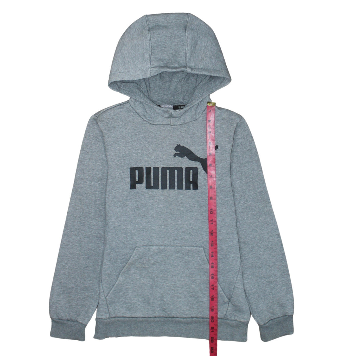 Puma Boys Grey Pullover Hoodie 11-12 Years Logo Graphic Sweatshirt