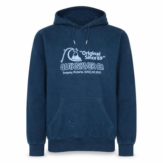Quiksilver Men’s Blue Pullover Hoodie Small Regular Fit Surf Style