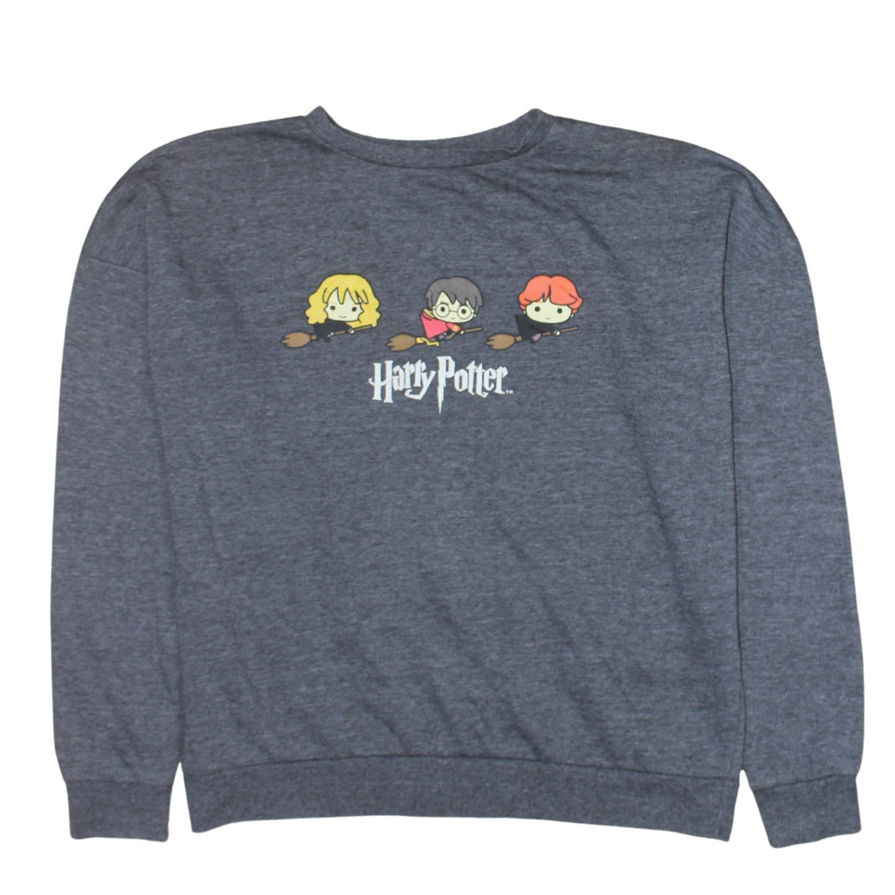 Harry Potter Unisex Adults Grey Sweatshirt L Crew Neck Graphic Print