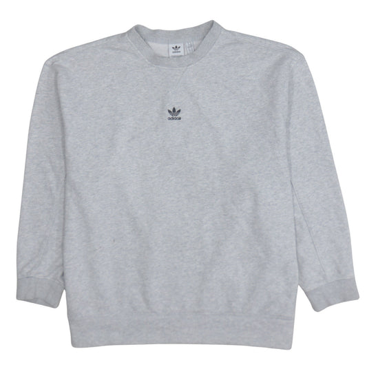Adidas Women Grey Crew Neck Pullover Sweatshirt Size 14 Regular
