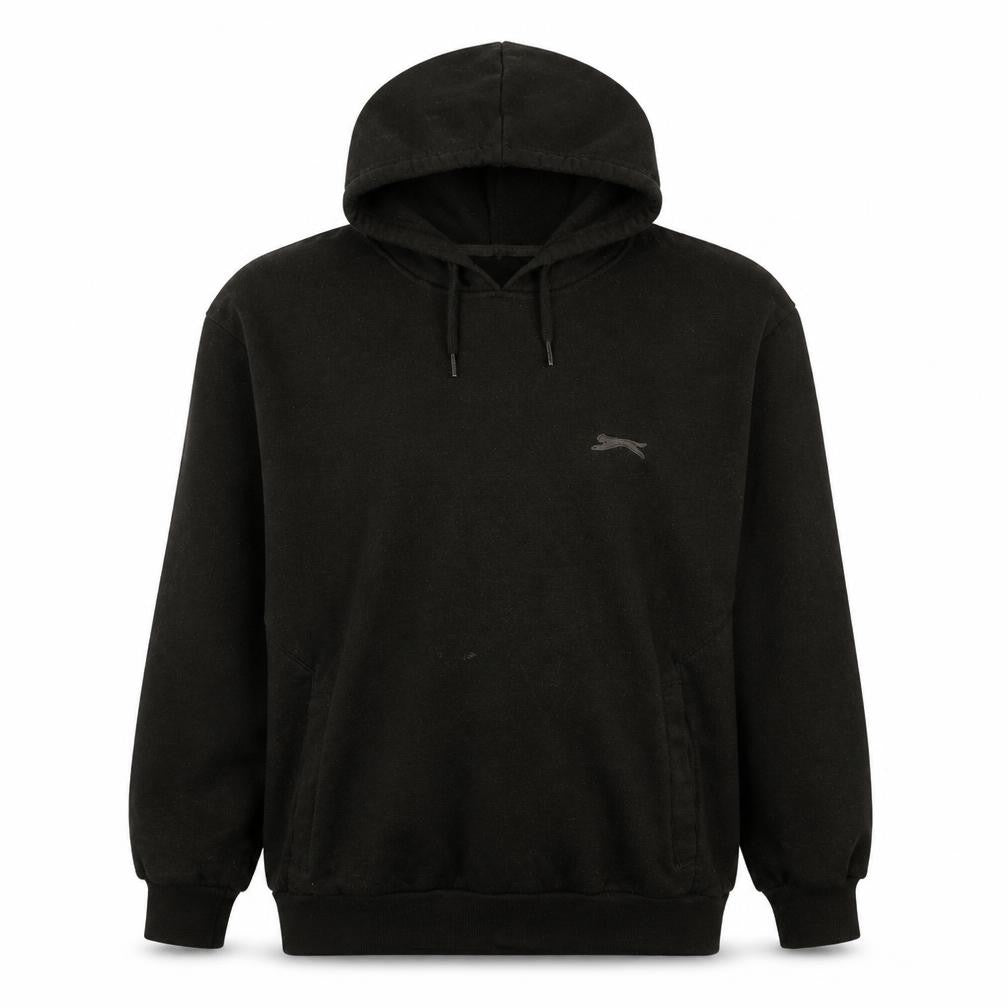 Slazenger Boys Black Pullover Hoodie L Fleece Lined Casual Sweatshirt