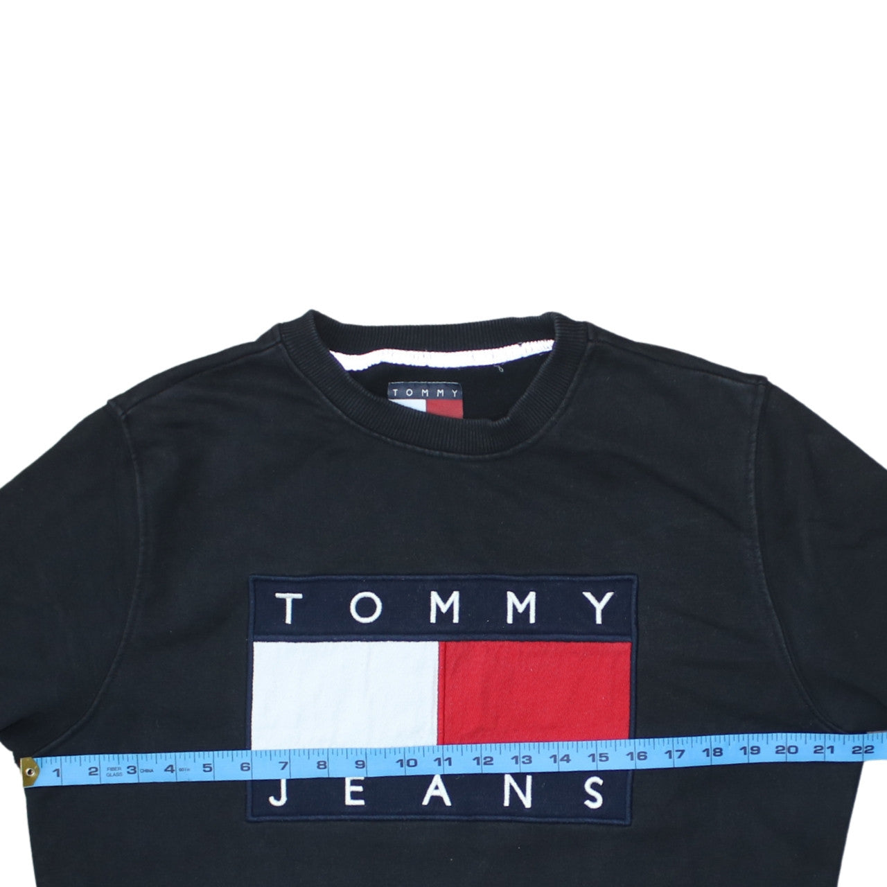 Tommy Jeans Men's Black Embroidered Logo Sweatshirt XXL