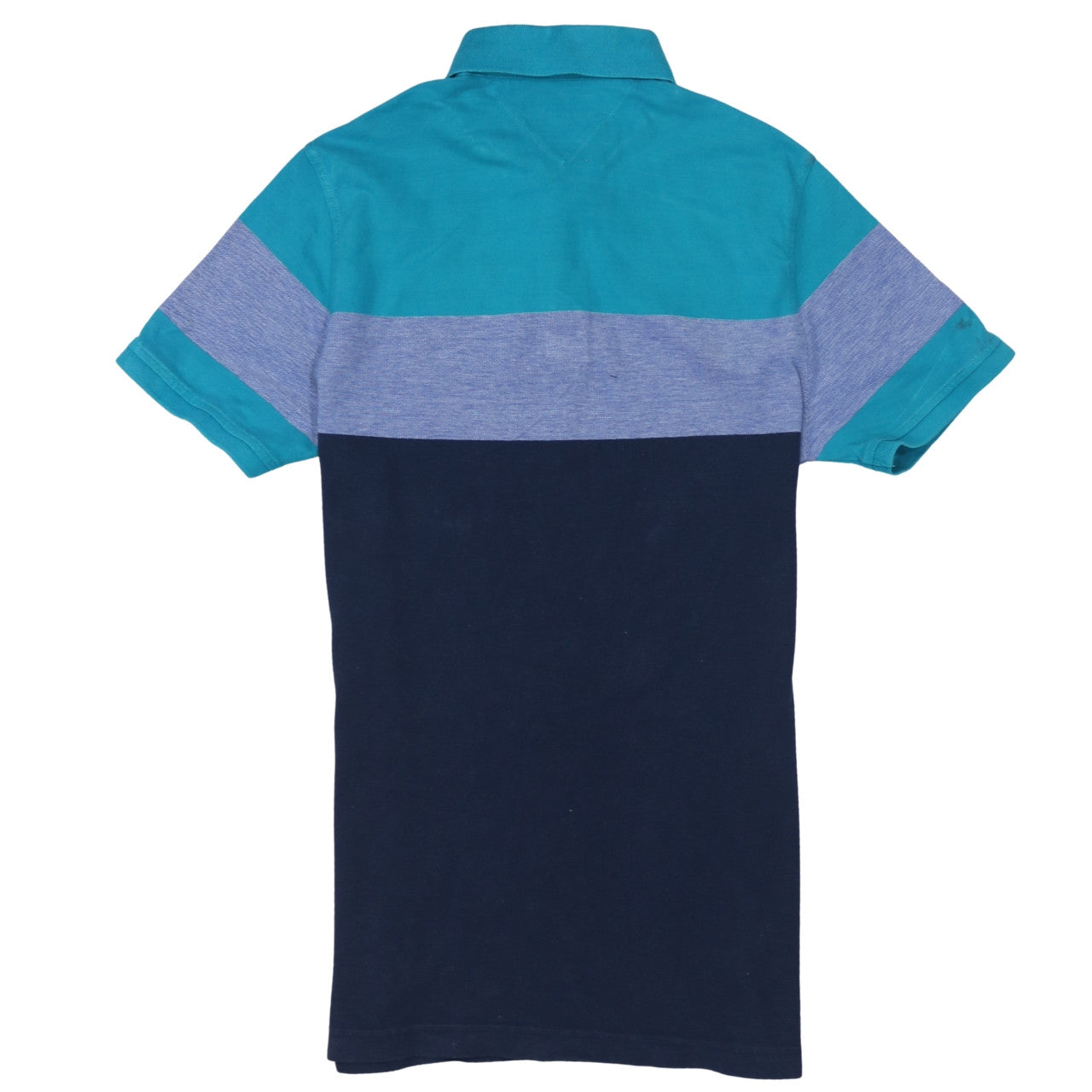 Tommy Hilfiger Men's Blue Slim Fit Colourblock Polo Shirt L