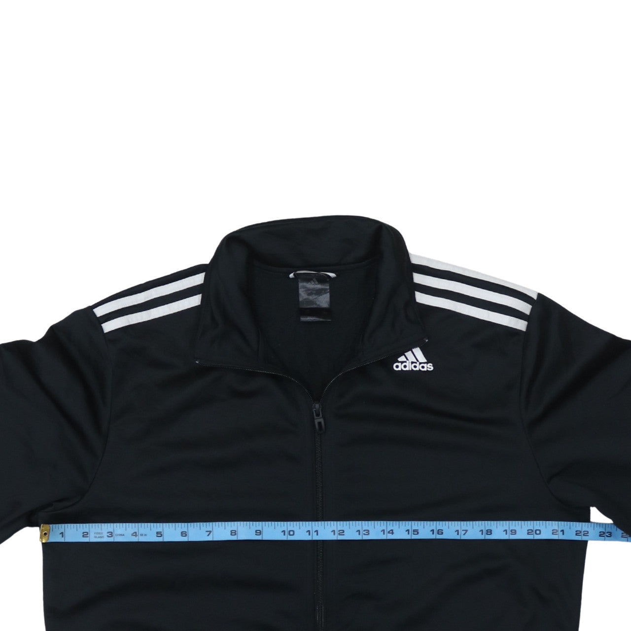 Adidas Men's Black Track Jacket L Full Zip Lightweight Sports Top