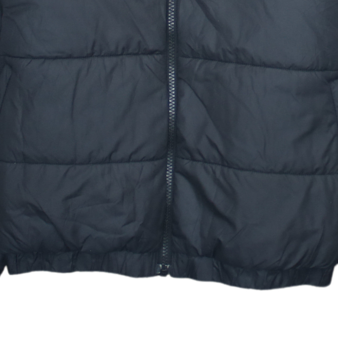 Adidas Boys Black Hooded Puffer Jacket 13-14 Years Lined Full Zip
