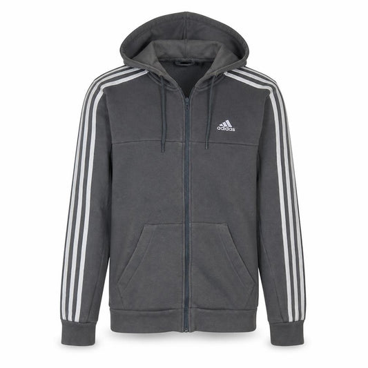 Adidas Men's Grey Full Zip Hoodie Size S Sports Fleece Jacket