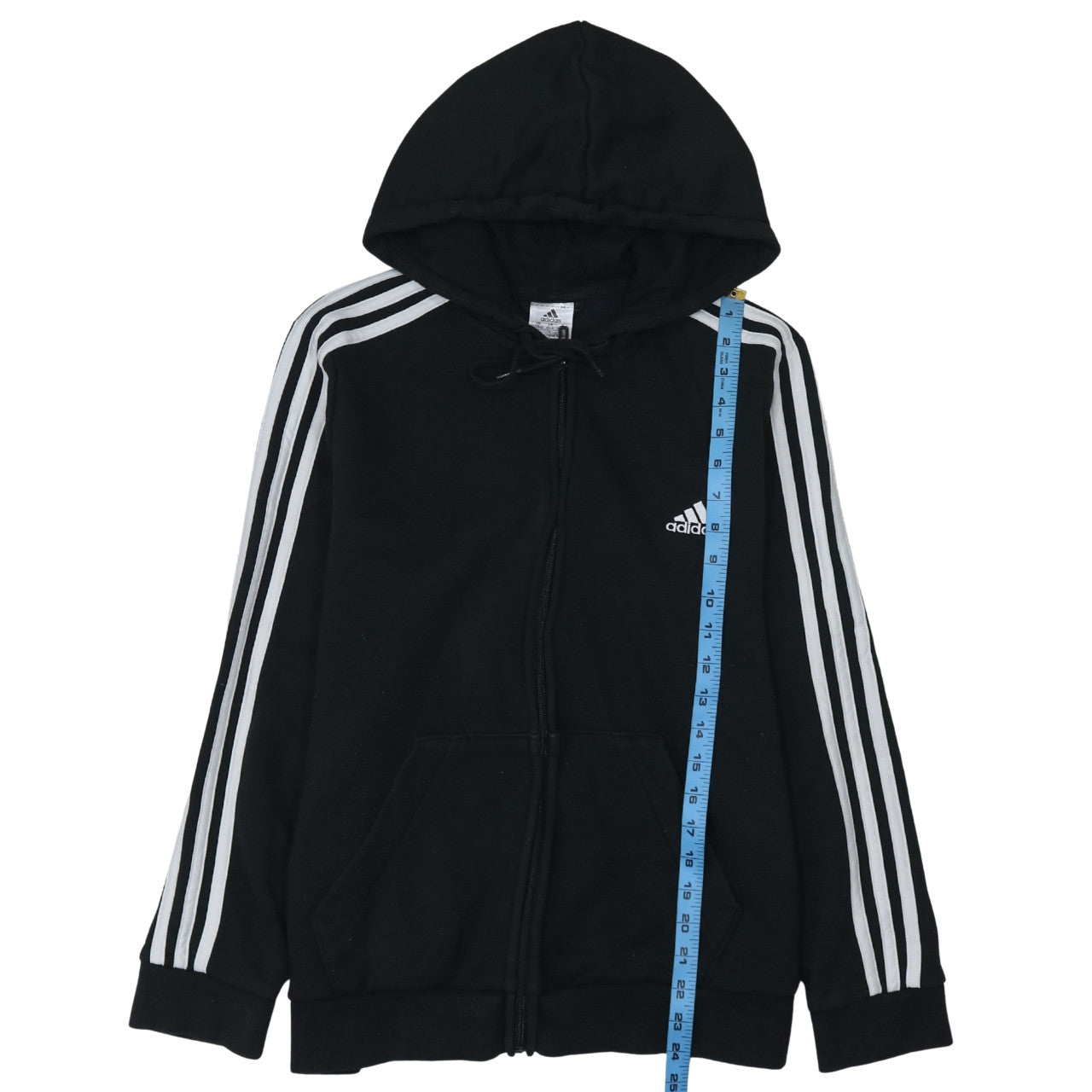 Adidas Women Black Full Zip Hoodie XL Fleece Lined Sportswear
