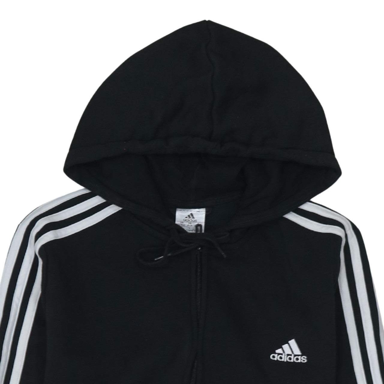 Adidas Women Black Full Zip Hoodie XL Fleece Lined Sportswear
