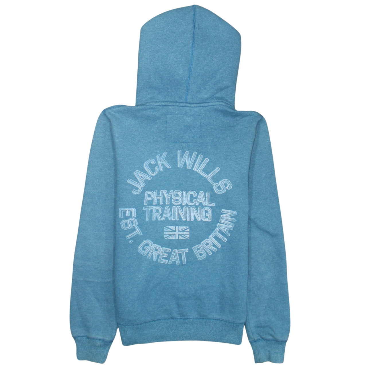 Jack Wills Women's Blue Pullover Hoodie UK 8 JW Logo Casual Sweatshirt
