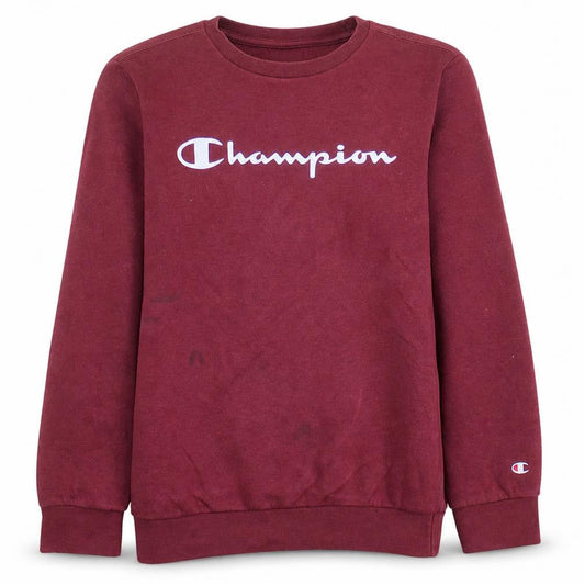 Champion Girls Red Pullover Sweatshirt Size L Logo Crew Neck Fleece