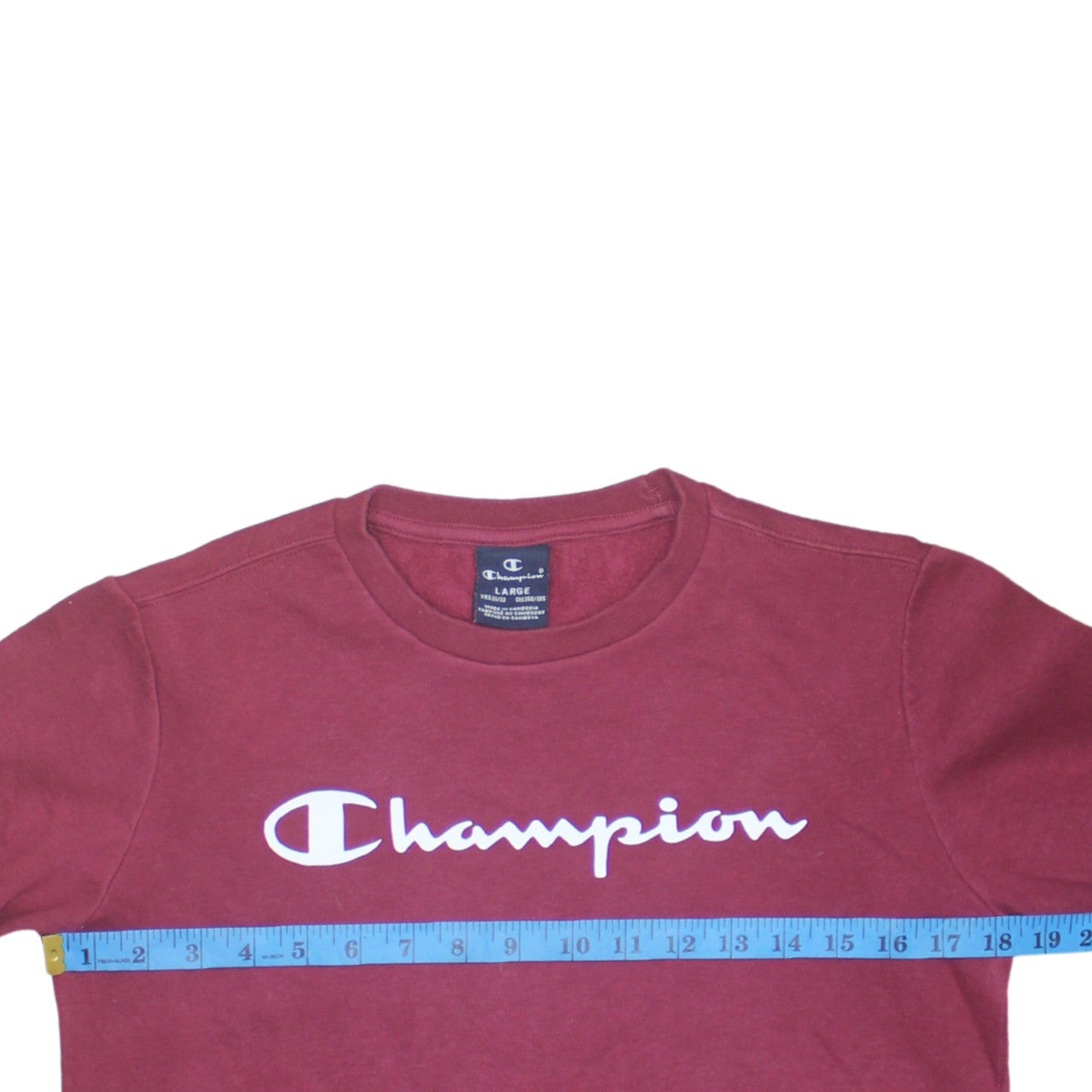 Champion Girls Red Pullover Sweatshirt Size L Logo Crew Neck Fleece