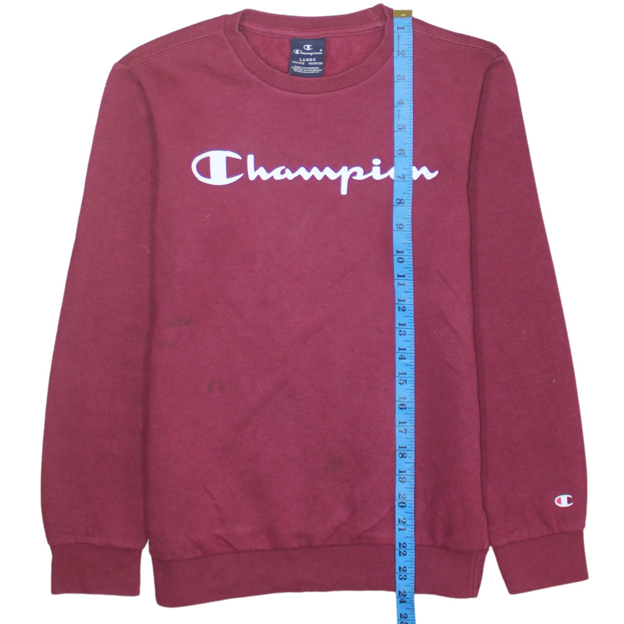 Champion Girls Red Pullover Sweatshirt Size L Logo Crew Neck Fleece