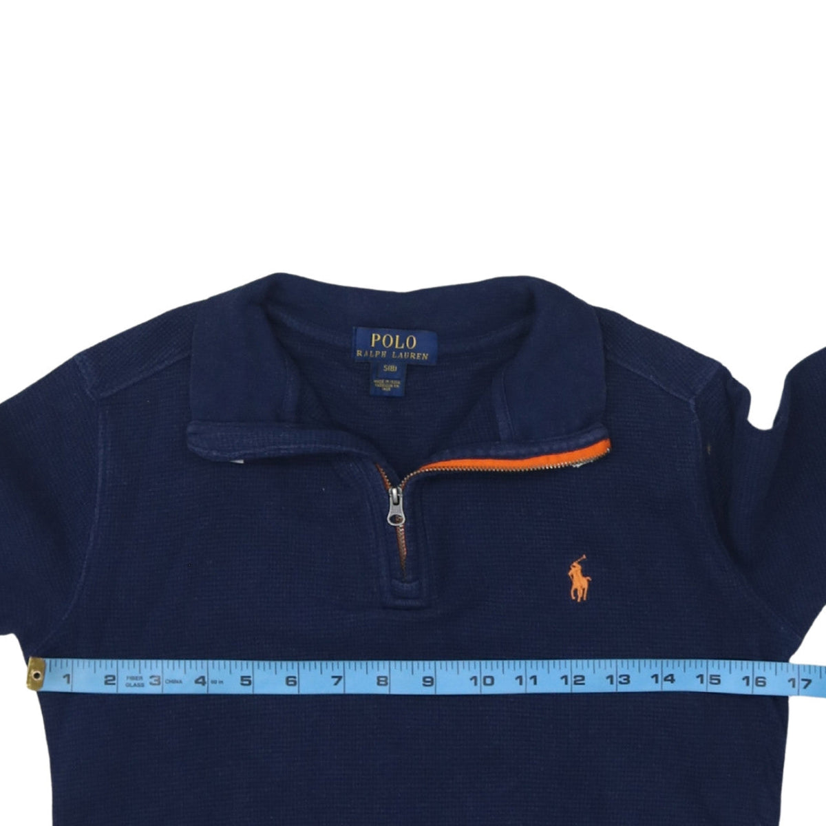 Ralph Lauren Boys Blue Cotton 1/4 Zip Jumper Size 8 Years