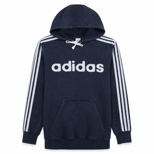 Adidas Men’s Navy Blue Pullover Hoodie Size S Logo Graphic Cotton Blend