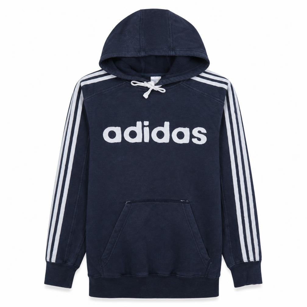 Adidas Men’s Navy Blue Pullover Hoodie Size S Logo Graphic Cotton Blend