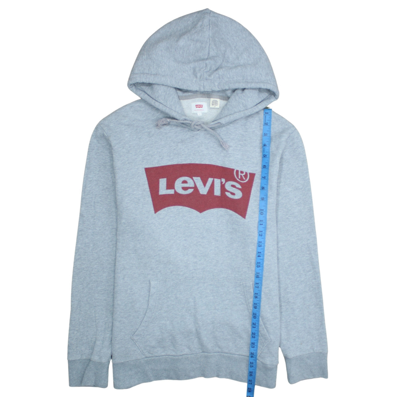 Levi's Men's Grey Logo Pullover Hoodie Size L Regular Fit