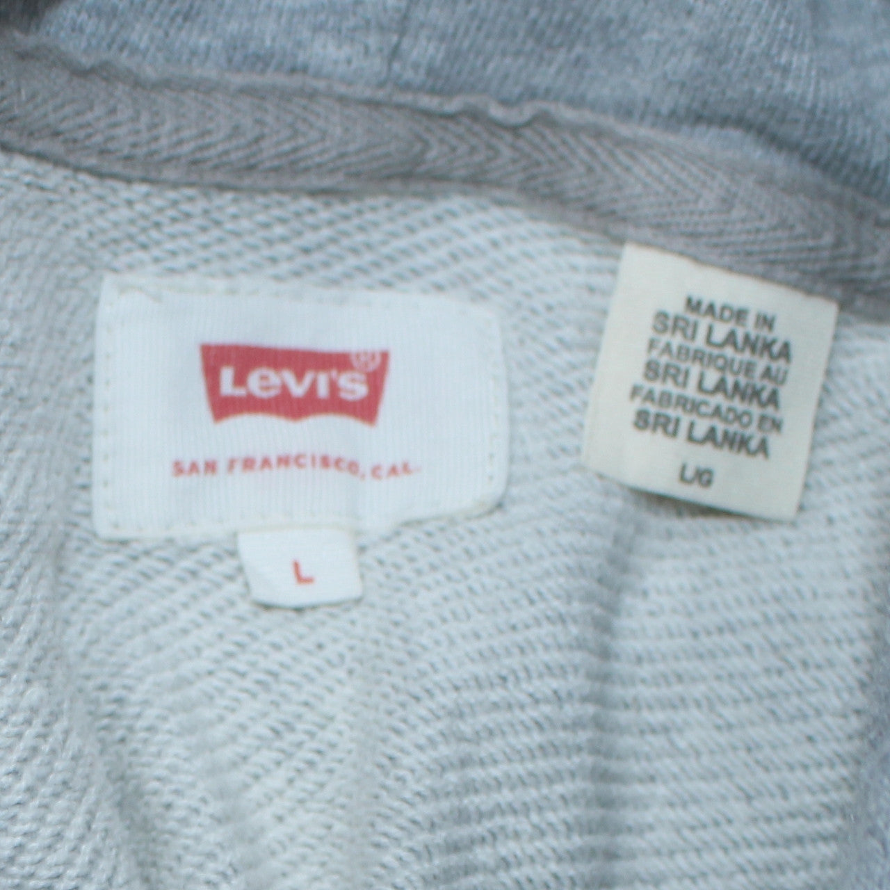 Levi's Men's Grey Logo Pullover Hoodie Size L Regular Fit
