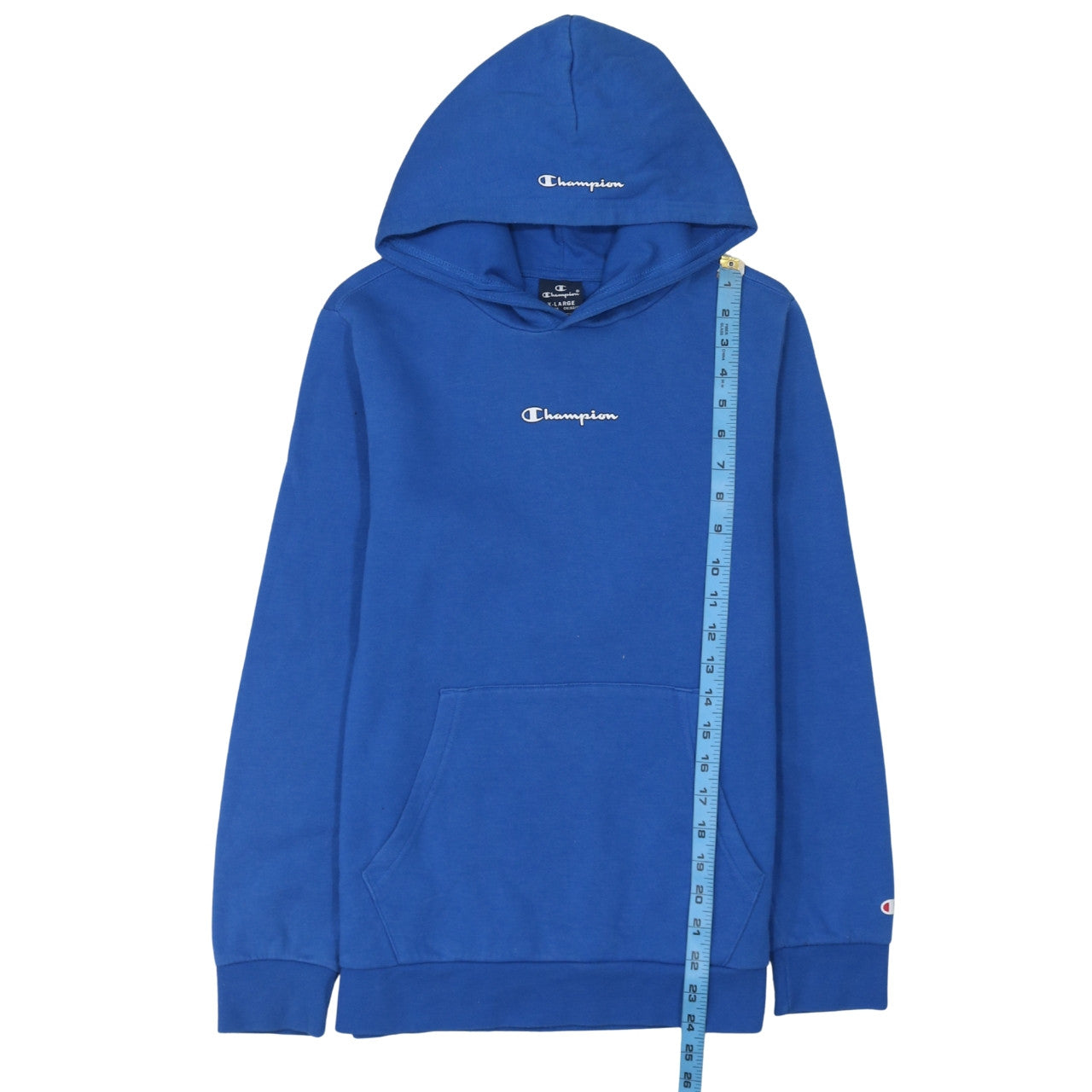 Champion Boys Blue Pullover Hoodie 13-14 Years Logo Fleece Sweatshirt