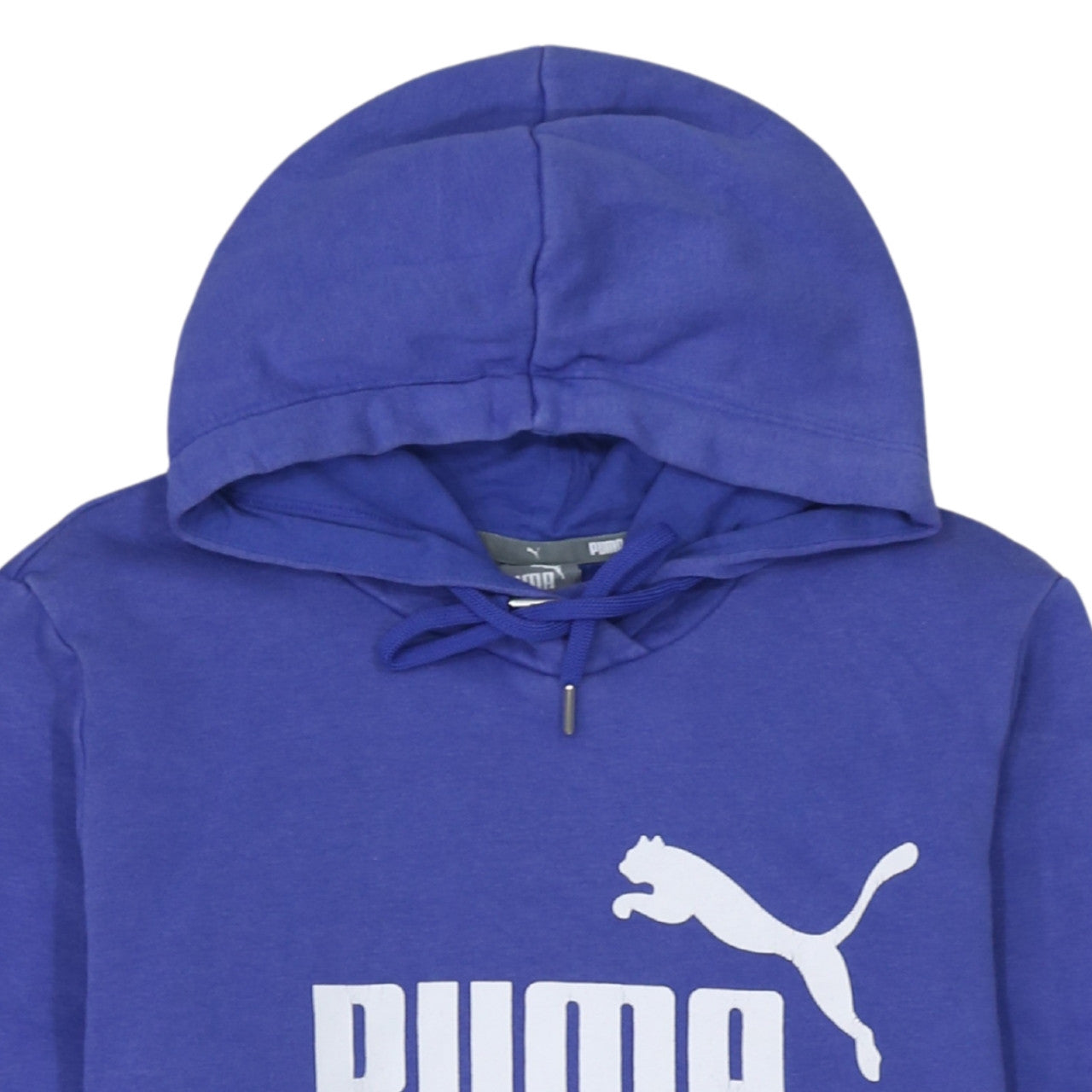 Puma Women Blue Hooded Pullover Hoodie Size 16 Logo Print