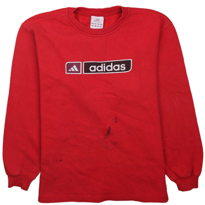 Additional front view of Adidas boys’ red pullover crew neck fleece sweatshirt 14-15 years