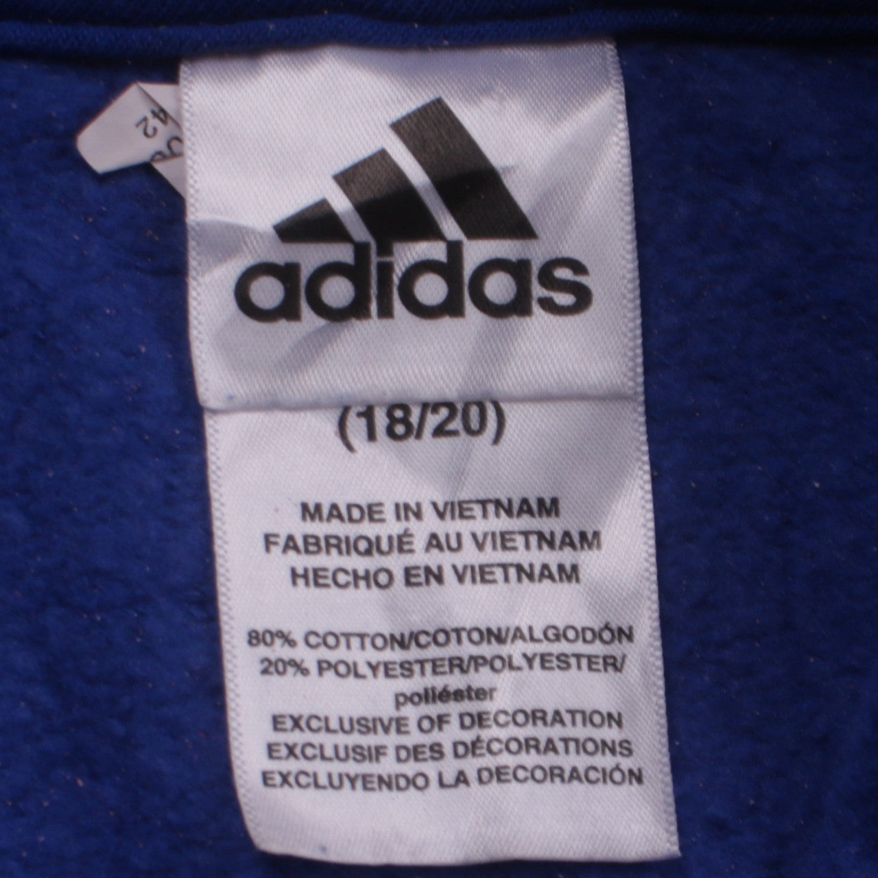 Adidas Womens Blue Pullover Hoodie 18/20 Cotton Blend Logo Sportswear
