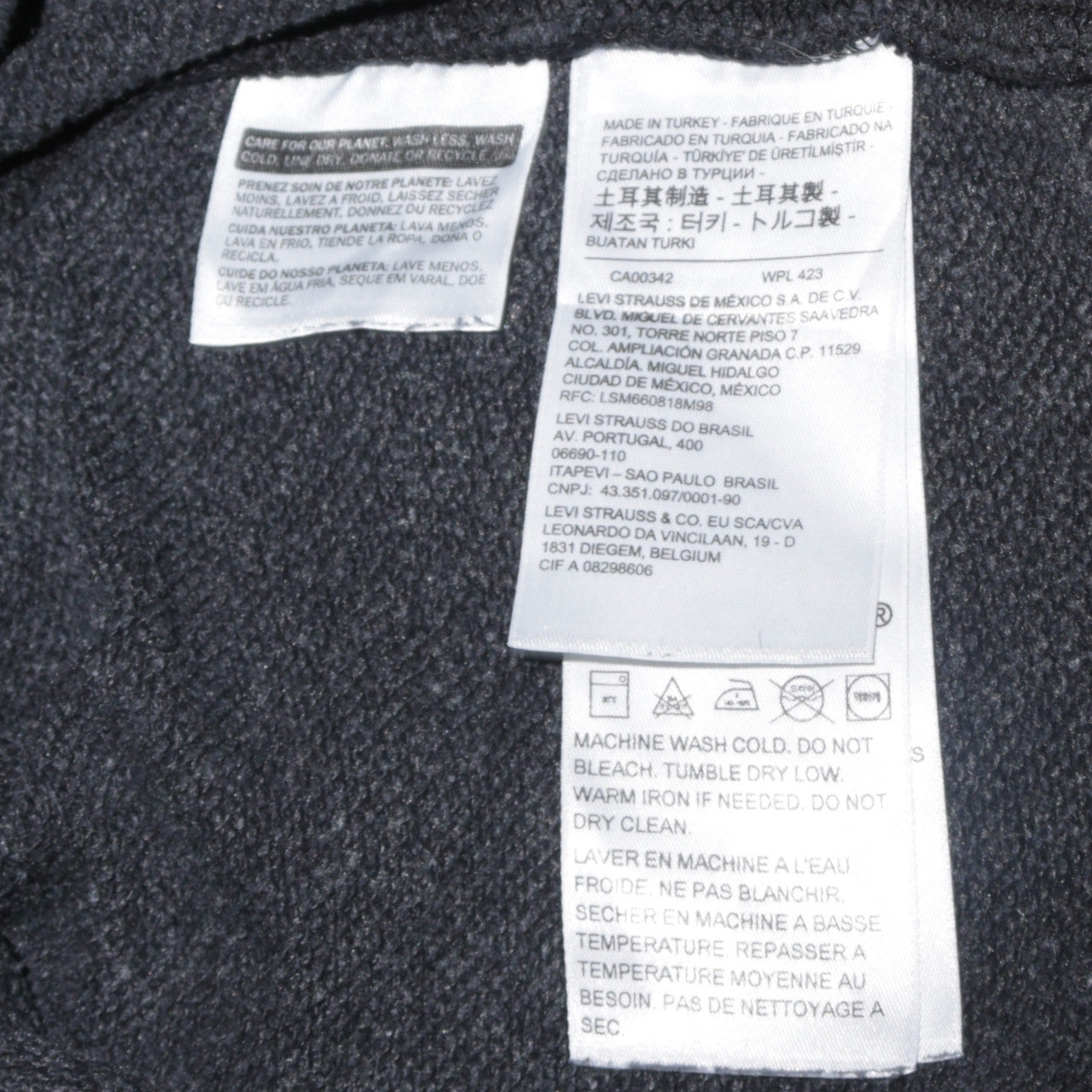 Levi's Mens Black Red Pullover Hoodie L Graphic Fleece Logo Sweatshirt