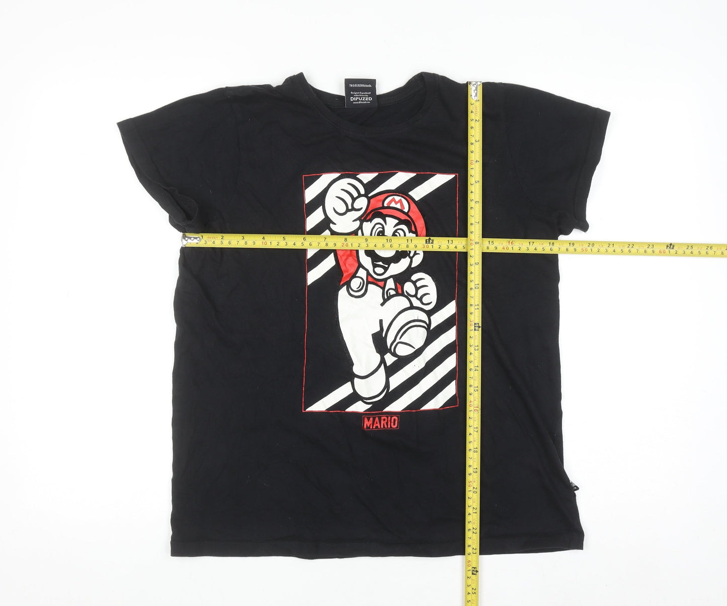 Super Mario Boys Black 12-13 Years Graphic T-Shirt by Difuzed