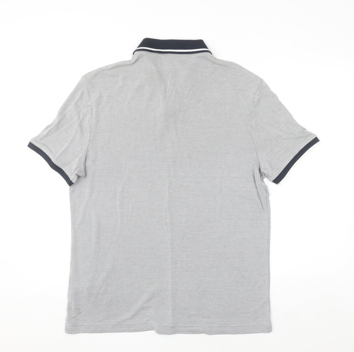 Marks and Spencer Men's Grey Short Sleeve Polo Shirt L Regular Fit