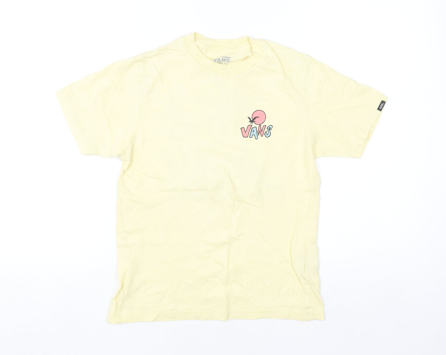 Vans Women Yellow Cotton Classic Fit Beach Graphic T-Shirt S