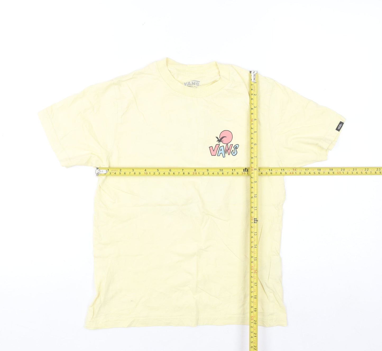 Vans Women Yellow Cotton Classic Fit Beach Graphic T-Shirt S