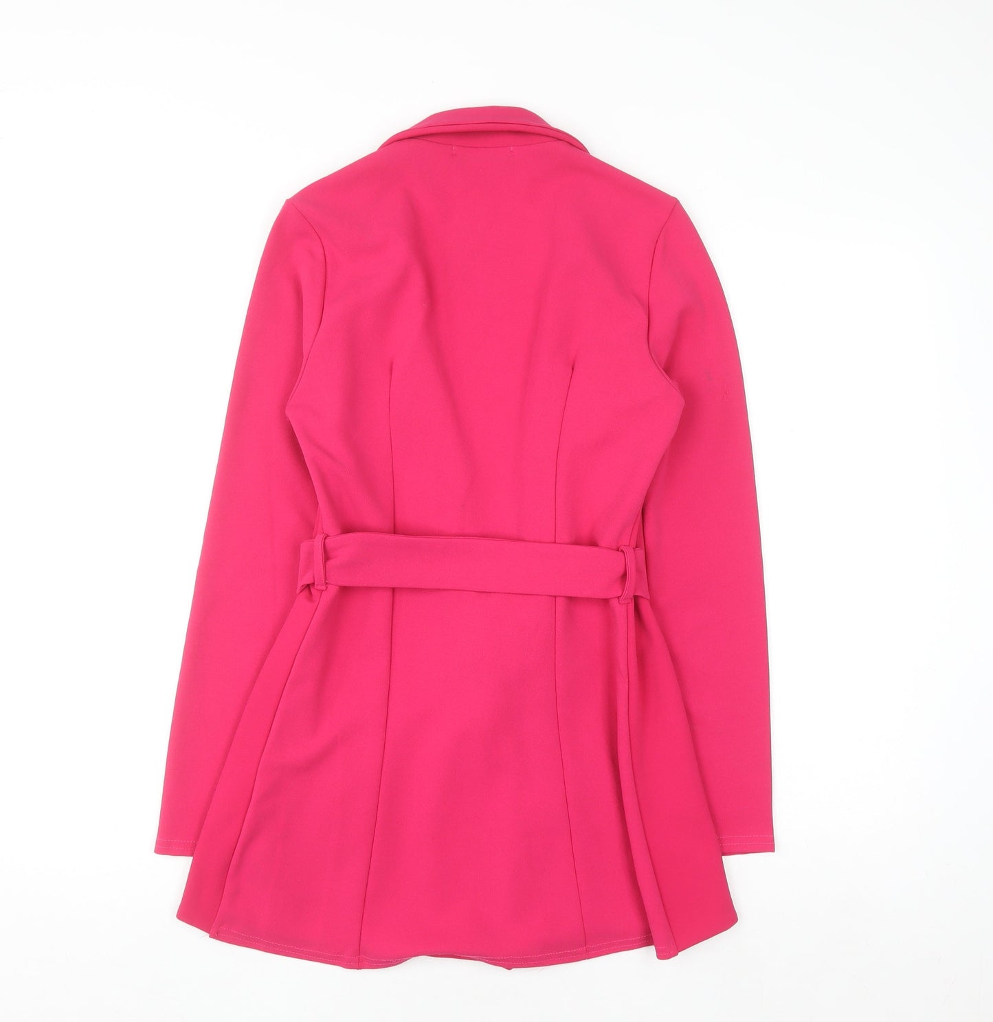 Missguided Womens Pink Belted Crepe Blazer Jacket Size 6