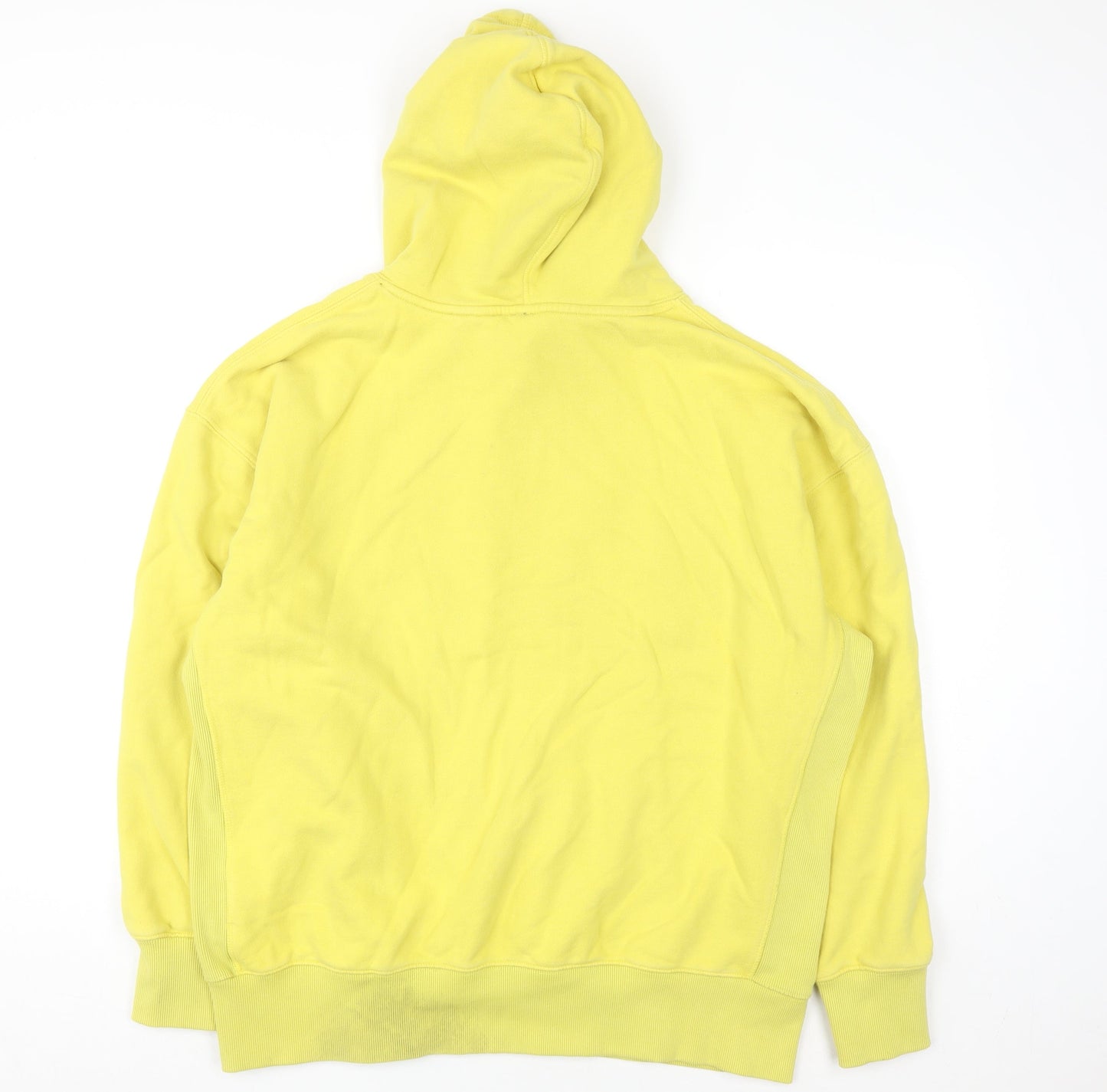 Superdry Womens Yellow Pullover Hoodie Size M Cotton Blend