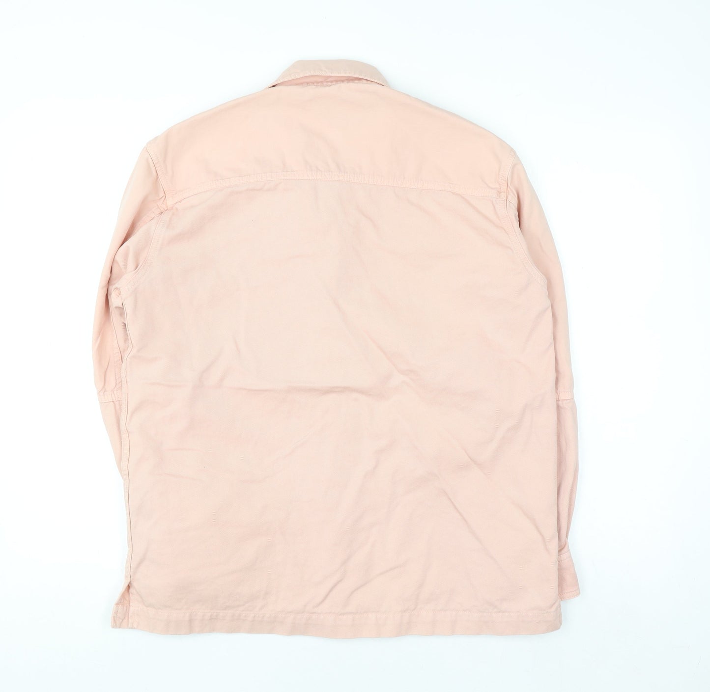 Ami Womens Pink Cotton Button-Up Long Sleeve Shirt M