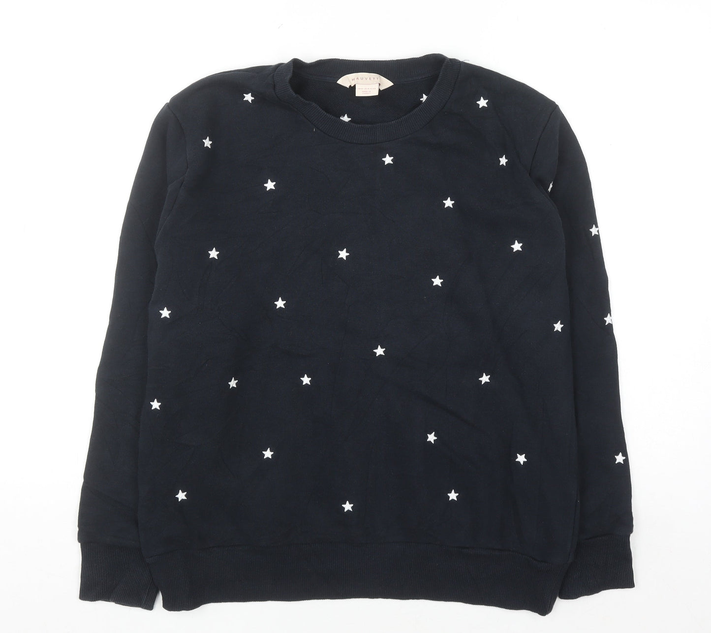 Mauvett Women Navy Blue Star Print Cotton Sweatshirt Size 12