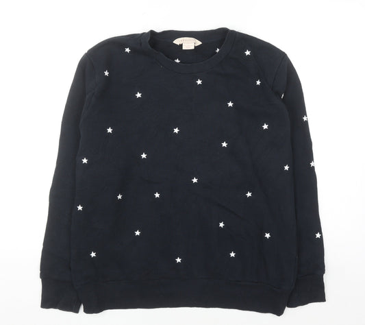 Mauvett Women Navy Blue Star Print Cotton Sweatshirt Size 12