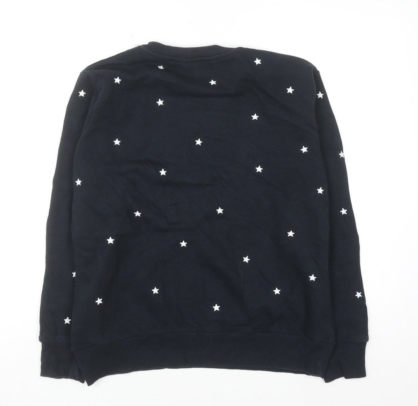 Mauvett Women Navy Blue Star Print Cotton Sweatshirt Size 12