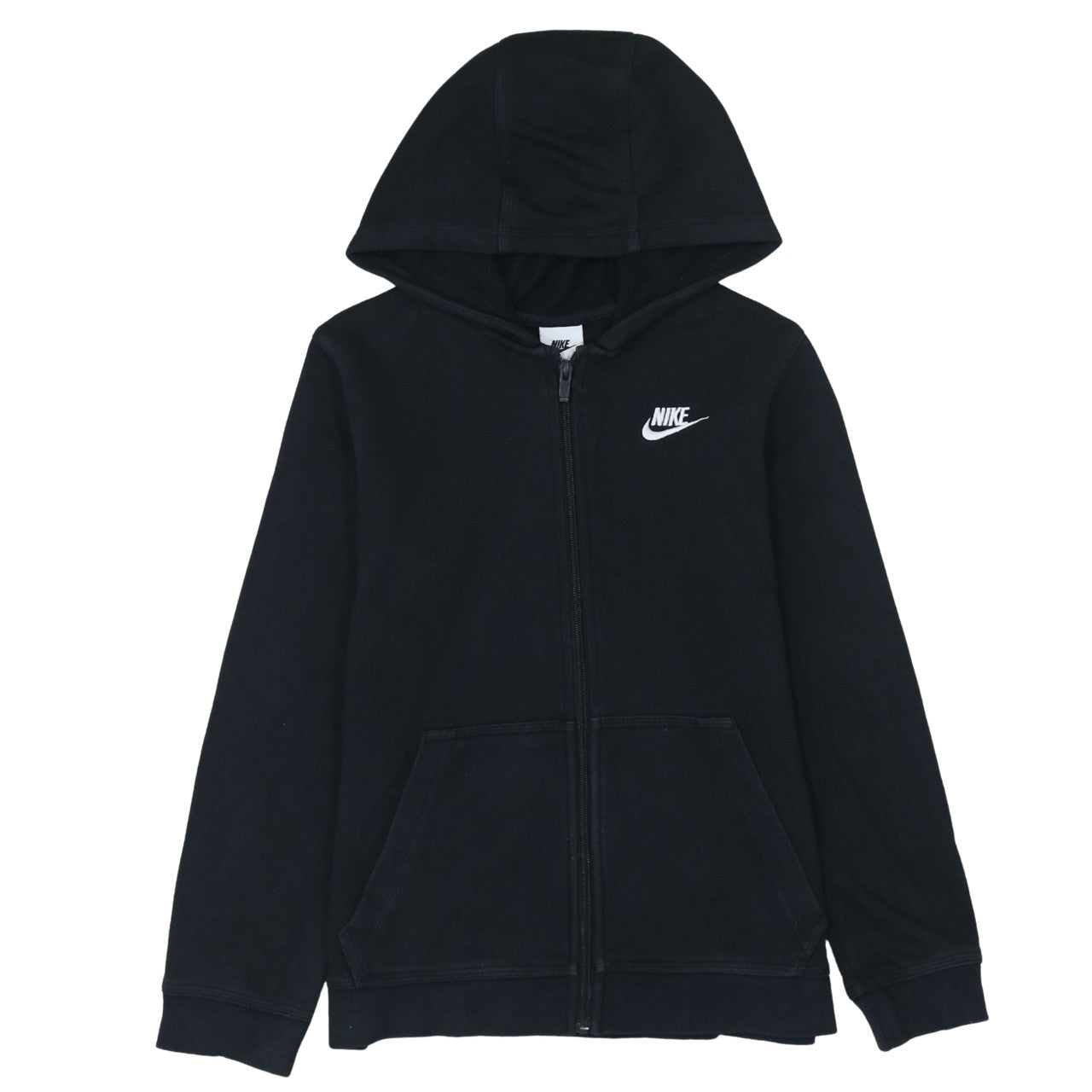 Nike Boys Black Full Zip Hoodie Size L 147-158 cm Cotton Blend