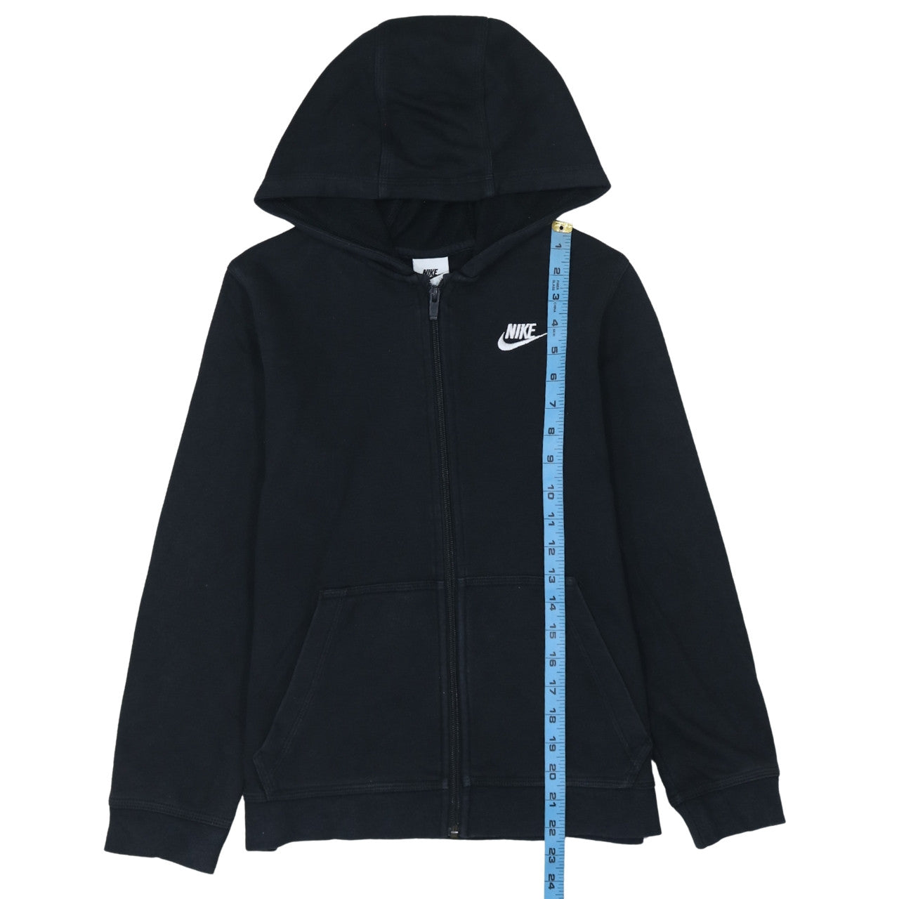 Nike Boys Black Full Zip Hoodie Size L 147-158 cm Cotton Blend