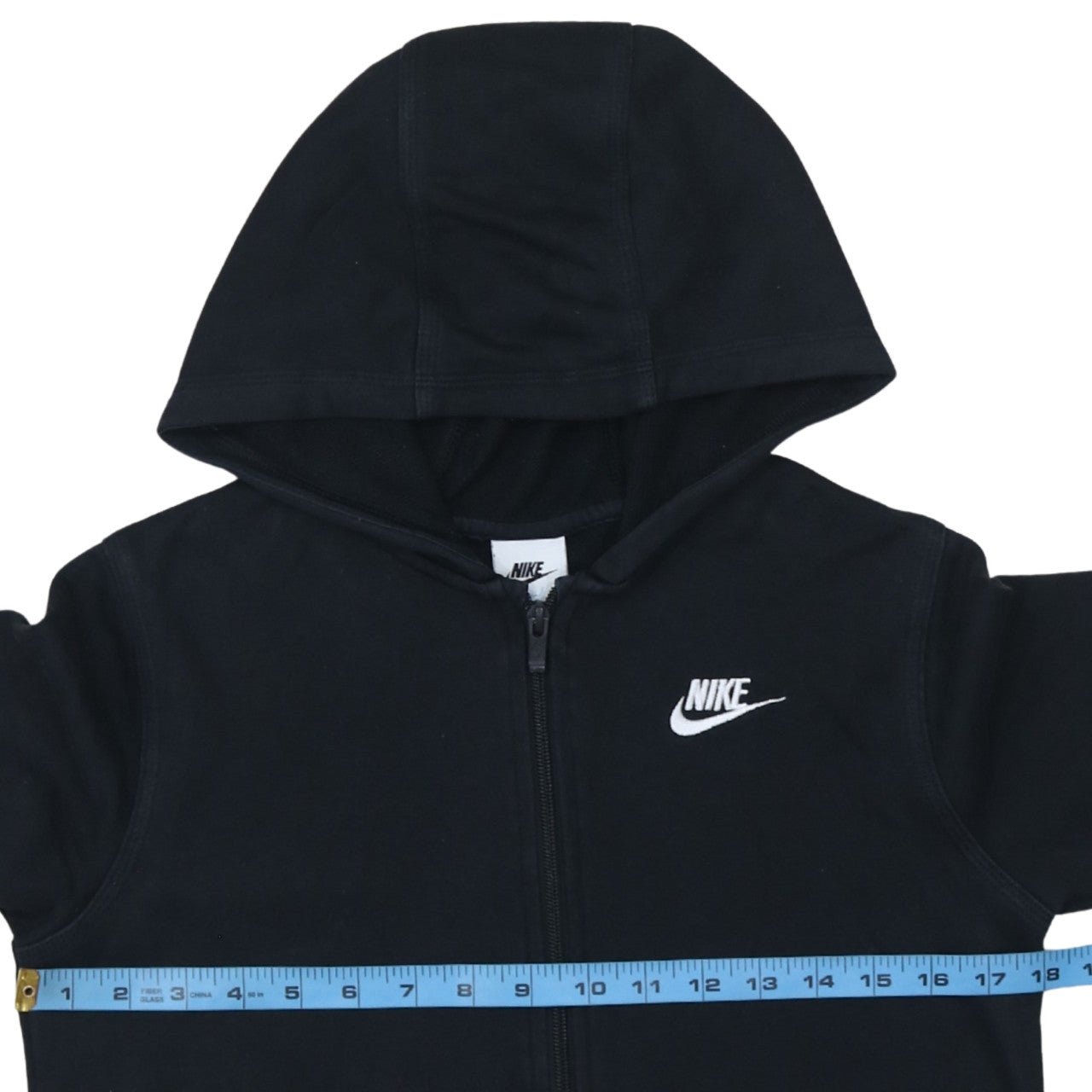 Nike Boys Black Full Zip Hoodie Size L 147-158 cm Cotton Blend