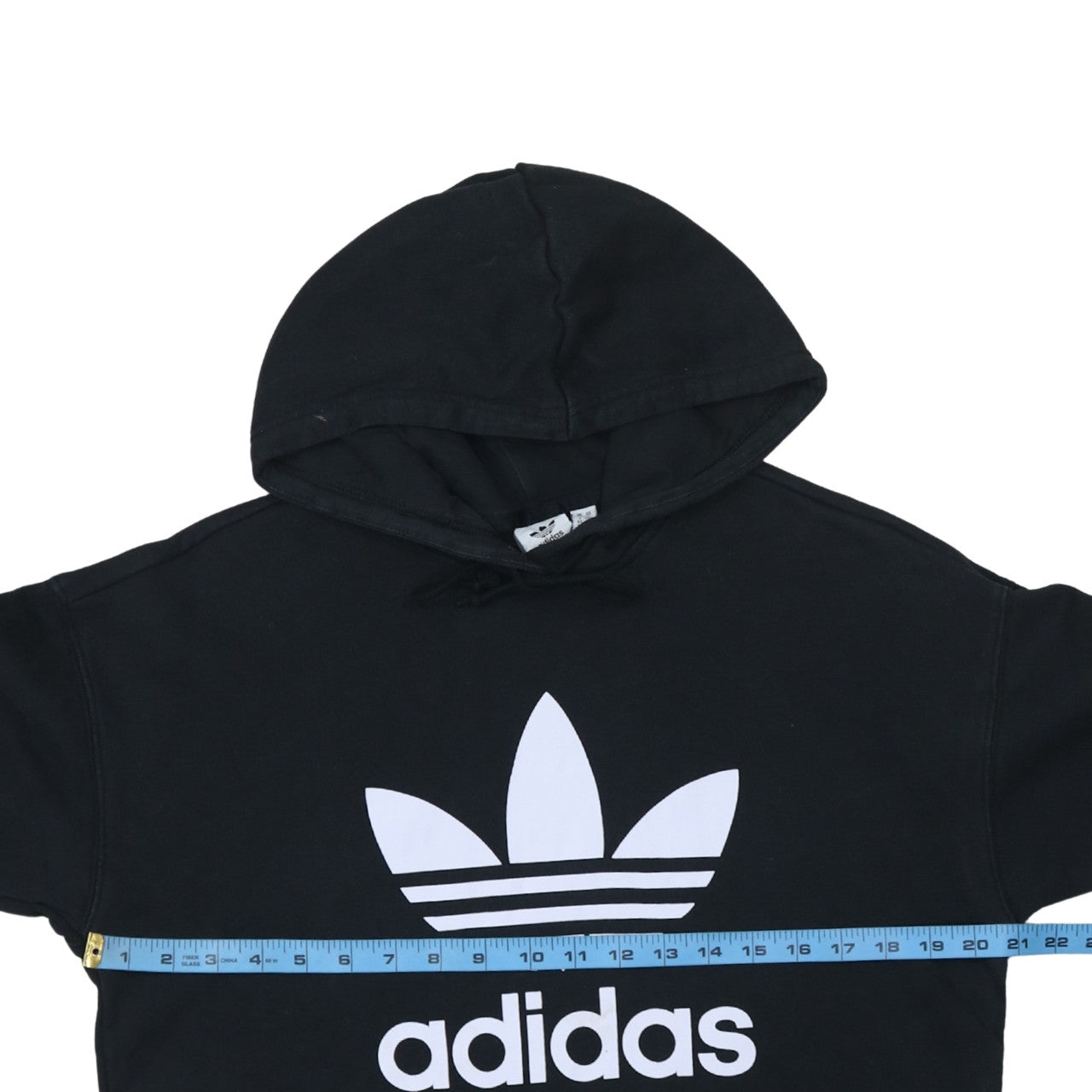 Adidas Womens Black Pullover Hoodie Size 10 Logo Hooded Sweatshirt