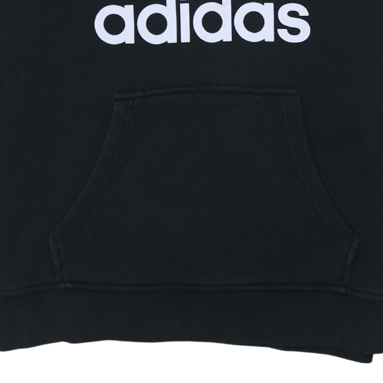 Adidas Womens Black Pullover Hoodie Size 10 Logo Hooded Sweatshirt