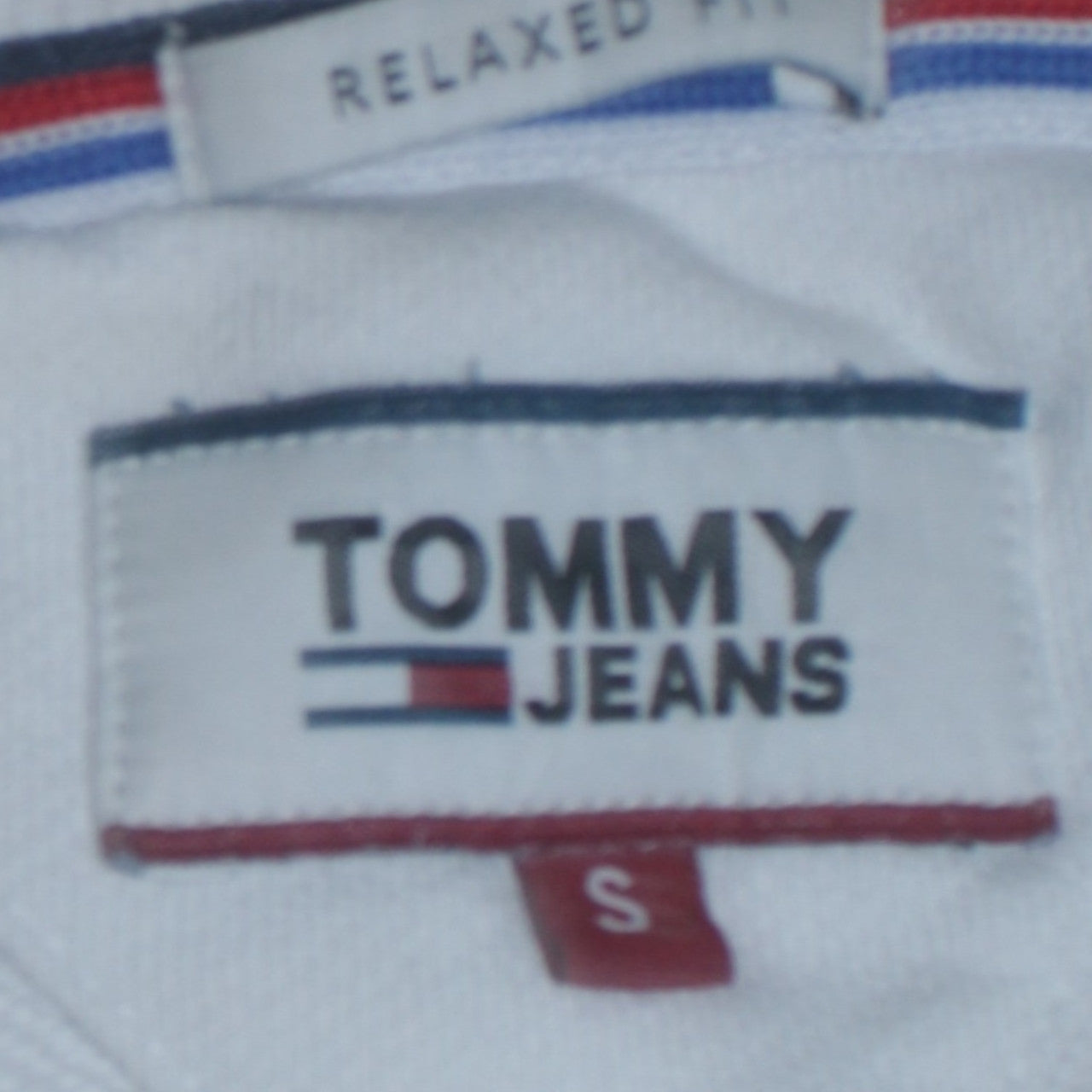 Tommy Jeans Men's White Relaxed Fit Logo Sweatshirt Size S