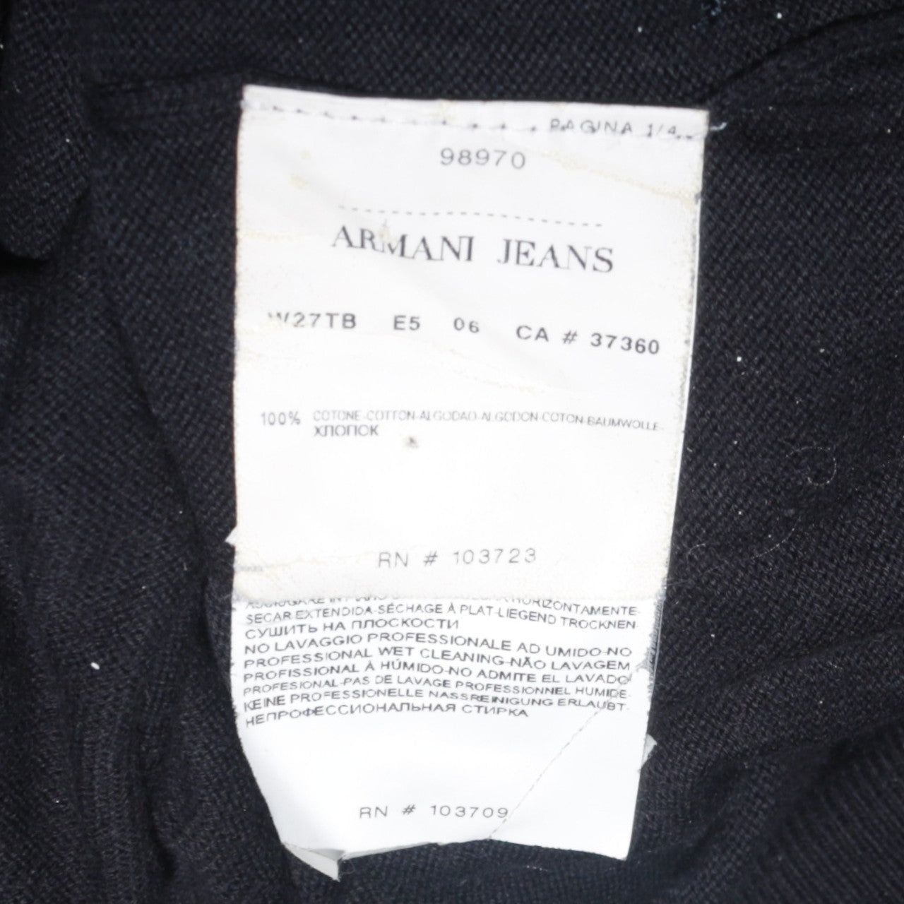 Armani Jeans Men's Black Full Zip Cotton Sweatshirt L