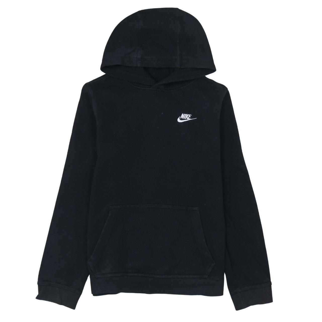 Nike Boys Black XL Pullover Hoodie with Logo and Kangaroo Pocket